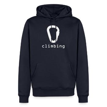Escalade - Sweat à capuche Premium bio Homme - bleu marine - Devant - Nico (187cm)