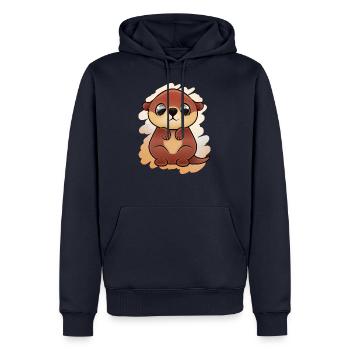 Otter (Kawaii) - Männer Premium Bio Hoodie - Navy - Vorne - Nico (187cm)