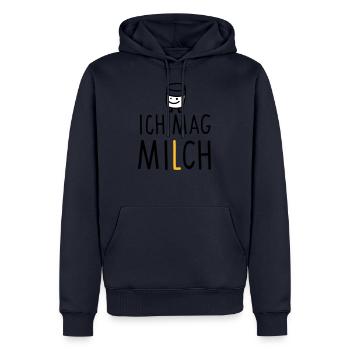 Ich mag Milch (b) - Männer Premium Bio Hoodie - Navy - Vorne - Nico (187cm)