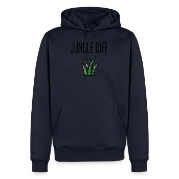 Jungle Diff - Männer Premium Bio Hoodie - Navy - Vorne - Nico (187cm)