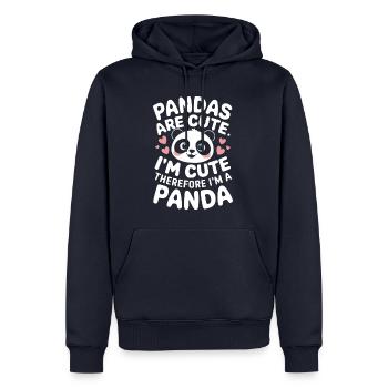 Panda Ours Panda Animal Pandas - Sweat à capuche Premium bio Homme - bleu marine - Devant - Nico (187cm)