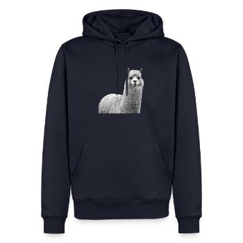 alpaga - Sweat à capuche Premium bio Homme - bleu marine - Devant - Nico (187cm)