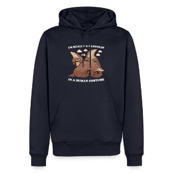 Je suis vraiment un pangolin dans un costume humain Pangolin - Sweat à capuche Premium bio Homme - bleu marine - Devant - Nico (187cm)