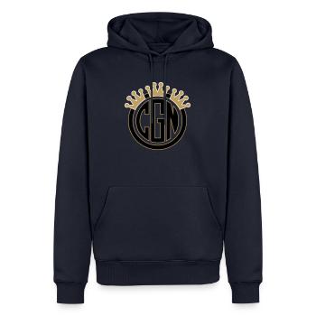 CGN Logo 3 - Männer Premium Bio Hoodie - Navy - Vorne - Nico (187cm)