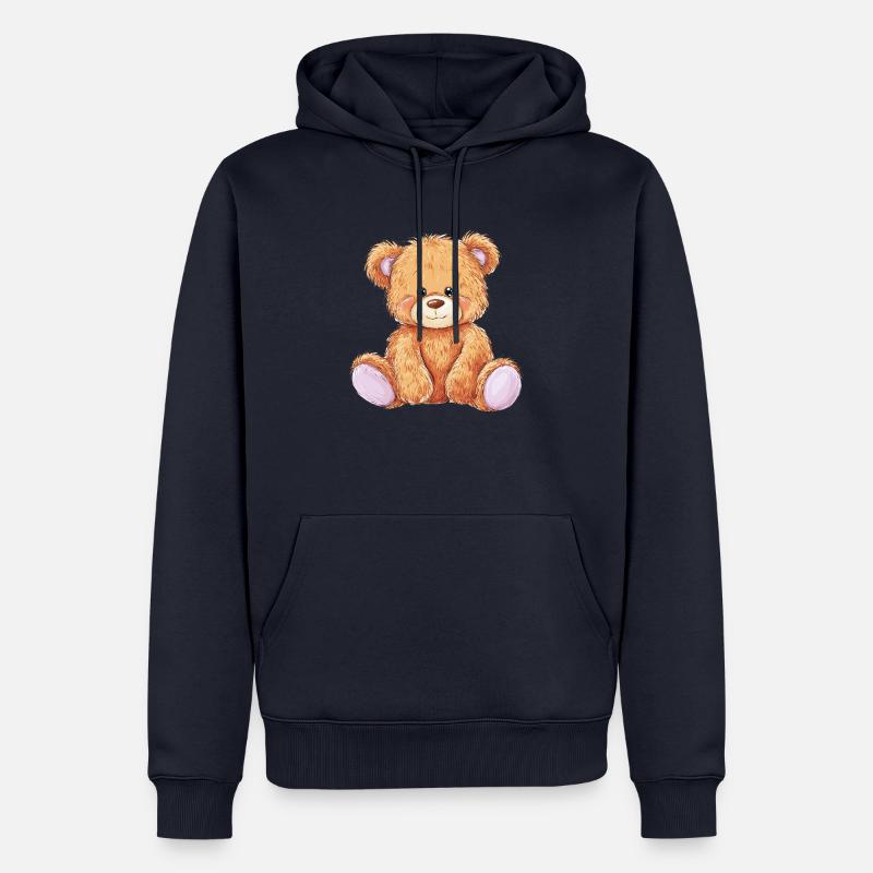 Mignon bébé ours en peluche - Sweat à capuche Premium bio Homme - bleu marine