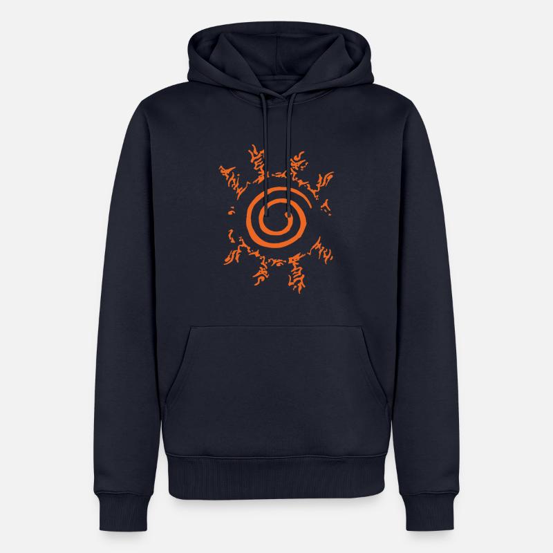 Naruto Shippuden Eight Trigrams Sealing Style - Sweat à capuche Premium bio Homme - bleu marine