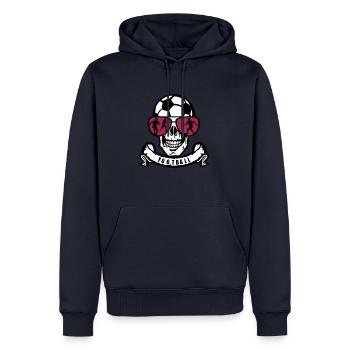 Fußball Kopf des Todes Totenkopf Lünette Banner Ball - Männer Premium Bio Hoodie - Navy - Vorne - Nico (187cm)