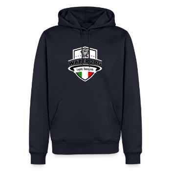 Wappen 2 1 - Männer Premium Bio Hoodie - Navy - Vorne - Nico (187cm)