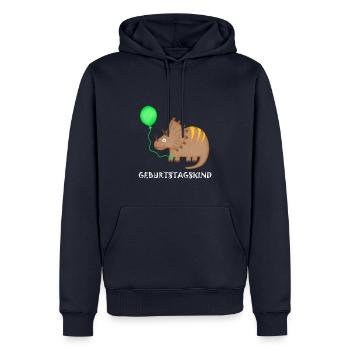 Birthday Boy Triceratops Dino Birthday - Men’s Premium Organic Hoodie - navy - Front - Nico (187cm)