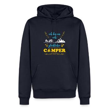Camping Really Happy Camper Cadeau Homme - Sweat à capuche Premium bio Homme - bleu marine - Devant - Nico (187cm)