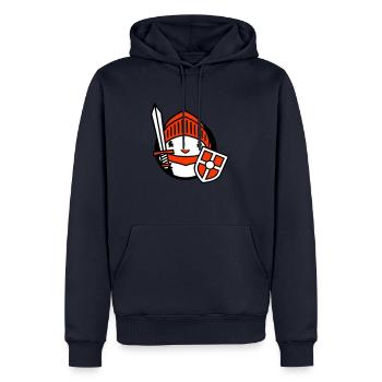 Duck Knight Armor Épée Bouclier Casque Combattant - Sweat à capuche Premium bio Homme - bleu marine - Devant - Nico (187cm)