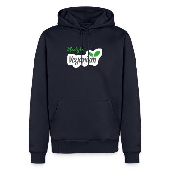 lifestyle veganism vegan veggie Veganer - Männer Premium Bio Hoodie - Navy - Vorne - Nico (187cm)