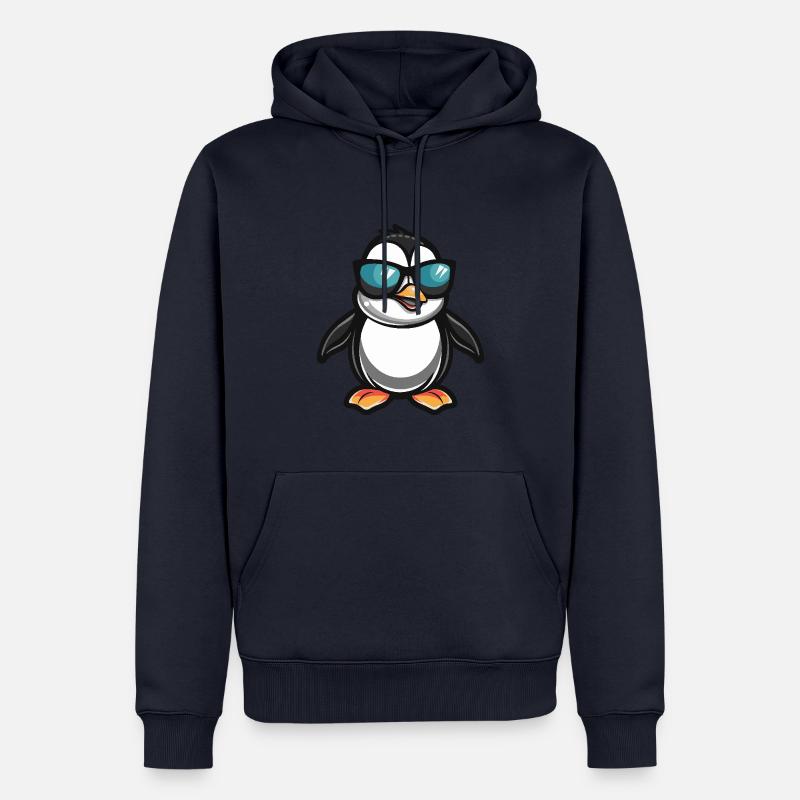 Penguin Cool Bande dessinée - Sweat à capuche Premium bio Homme - bleu marine
