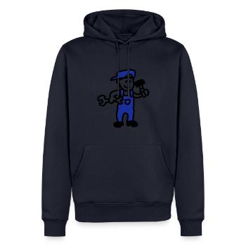 Handwerker - Männer Premium Bio Hoodie - Navy - Vorne - Nico (187cm)