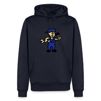 Handwerker 3 - Männer Premium Bio Hoodie - Navy - Vorne - Nico (187cm)