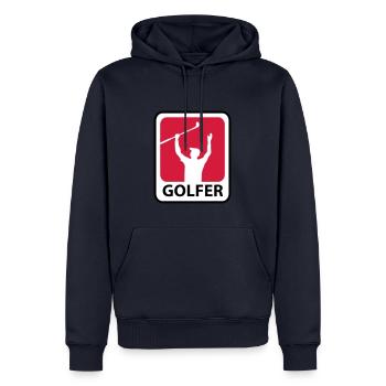 Golf - Sweat à capuche Premium bio Homme - bleu marine - Devant - Nico (187cm)