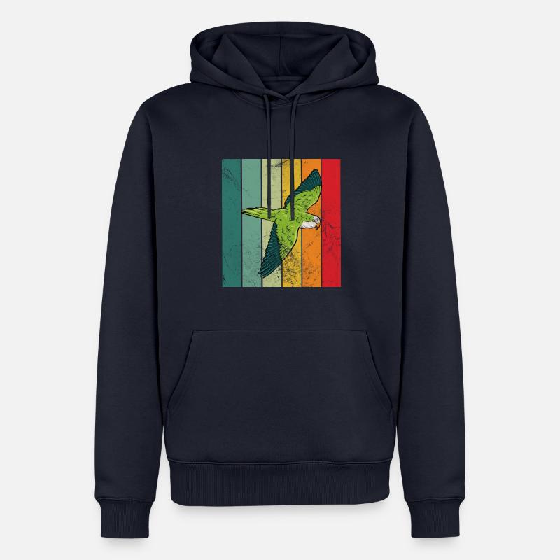 Quaker parrot retro - Männer Premium Bio Hoodie - Navy