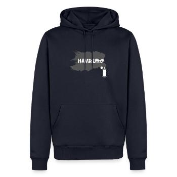 Chic de Hambourg Street & Graffity Style - Sweat à capuche Premium bio Homme - bleu marine - Devant - Nico (187cm)