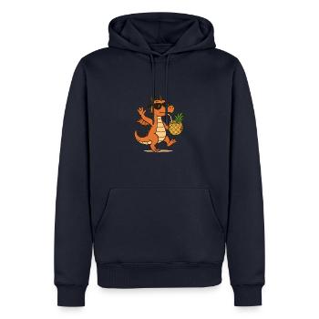 Dragon dansant - Sweat à capuche Premium bio Homme - bleu marine - Devant - Nico (187cm)