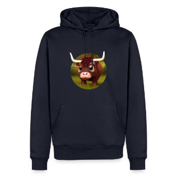 Bébé buffle d’eau - Sweat à capuche Premium bio Homme - bleu marine - Devant - Nico (187cm)