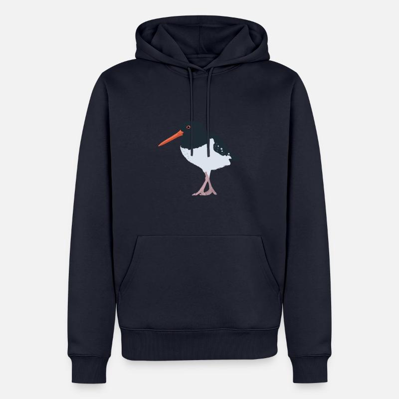 Austernfischer illustriert - Männer Premium Bio Hoodie - Navy