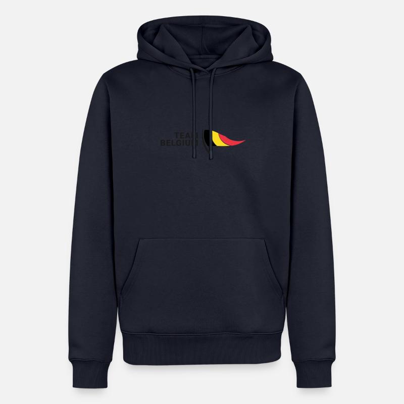 Équipe de Belgique - Sweat à capuche Premium bio Homme - bleu marine