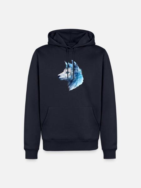 Lama - Männer Premium Bio Hoodie - Navy