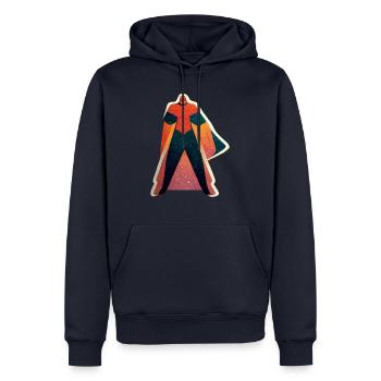 Roter Superhero - Männer Premium Bio Hoodie - Navy - Vorne - Nico (187cm)