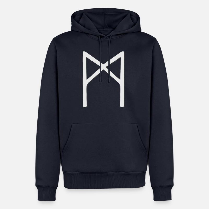 Futhark Runenalphabet Mannaz - Männer Premium Bio Hoodie - Navy