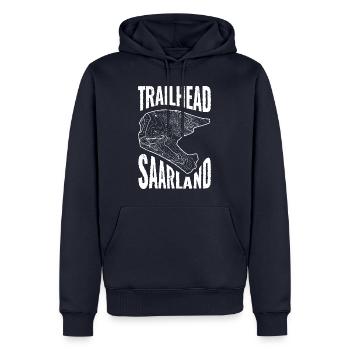 T-shirt VTT Trailhead Saarland - Sweat à capuche Premium bio Homme - bleu marine - Devant - Nico (187cm)