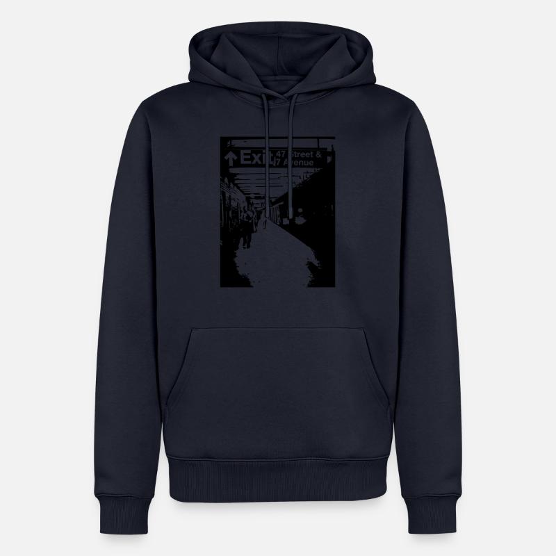 Exit New York - Männer Premium Bio Hoodie - Navy