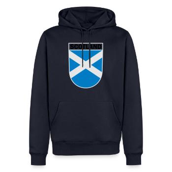 Scotland Wappen - Männer Premium Bio Hoodie - Navy - Vorne - Nico (187cm)