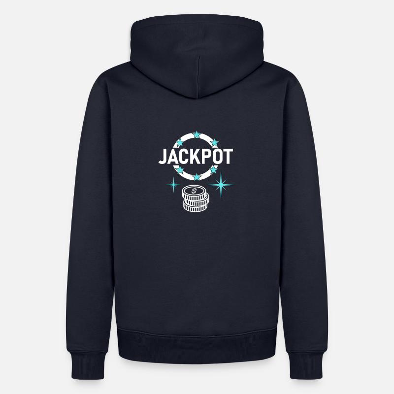 Conception du jackpot avec des pièces de monnaie - Sweat à capuche Premium bio Homme - bleu marine