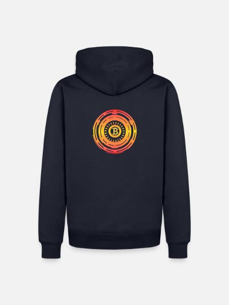 Orange BTC Circle - Männer Premium Bio Hoodie - Navy