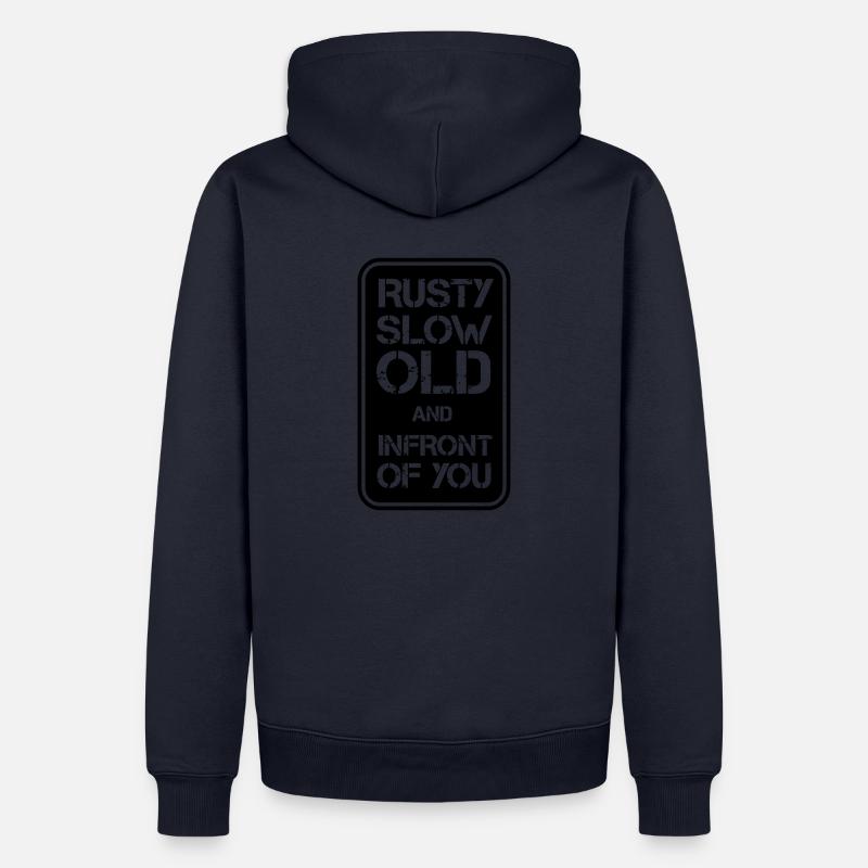 Rusty Slow but Infront - Männer Premium Bio Hoodie - Navy