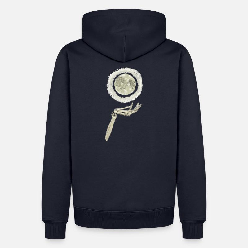 Bonehand with Moon - Männer Premium Bio Hoodie - Navy