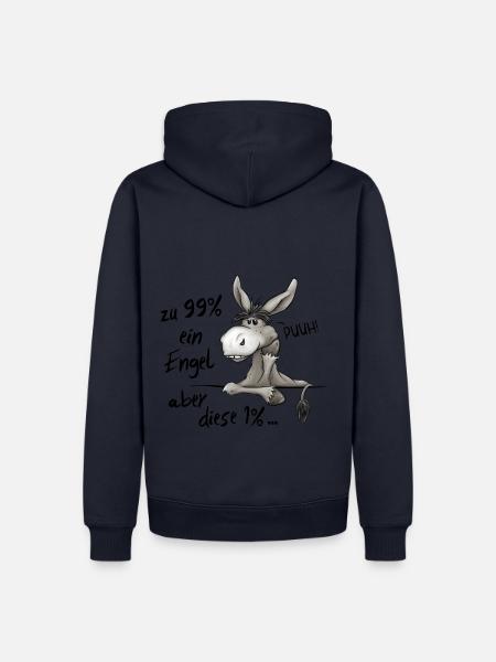 99% Engel 1% Teufel 100% grummeliger Esel Maultier - Männer Premium Bio Hoodie - Navy