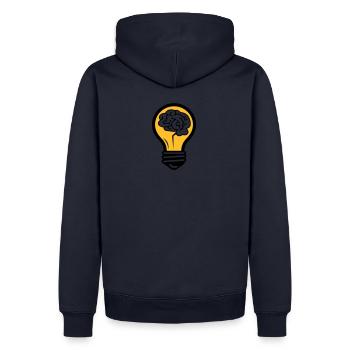 Light bulb with a brain - Men’s Premium Organic Hoodie - navy - Back - Nico (187cm)
