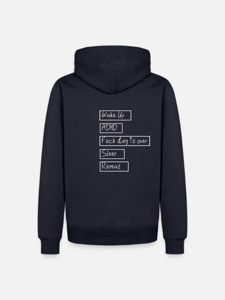 ADHD daily Routine / ADHS - Männer Premium Bio Hoodie - Navy