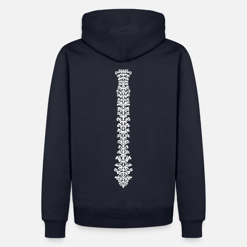 Backbone-Wirbelsäulendesign - Männer Premium Bio Hoodie - Navy
