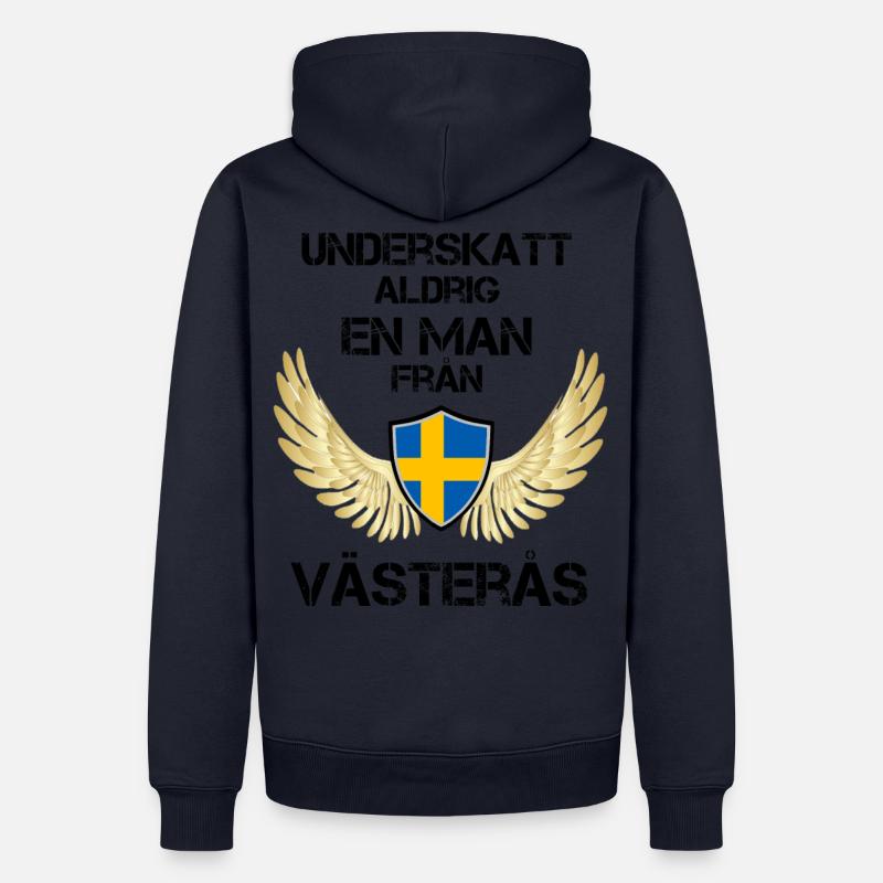 Västerås - Sweat à capuche Premium bio Homme - bleu marine