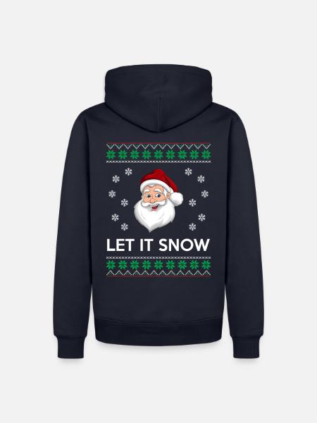 Let it snow Weihnachts Schnee - Männer Premium Bio Hoodie - Navy