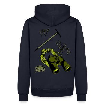 Bergsteiger Bergsport Felsklettern - Männer Premium Bio Hoodie - Navy - Hinten - Nico (187cm)