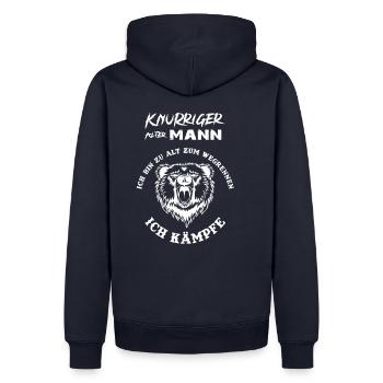 Knurriger alter Mann, zu alt zum Käpfen! - Männer Premium Bio Hoodie - Navy - Hinten - Nico (187cm)