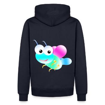 Papillon pastel - Sweat à capuche Premium bio Homme - bleu marine - Dos - Nico (187cm)