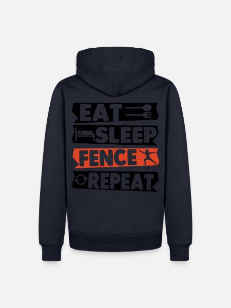Eat Sleep Fence Repeat - Männer Premium Bio Hoodie - Navy