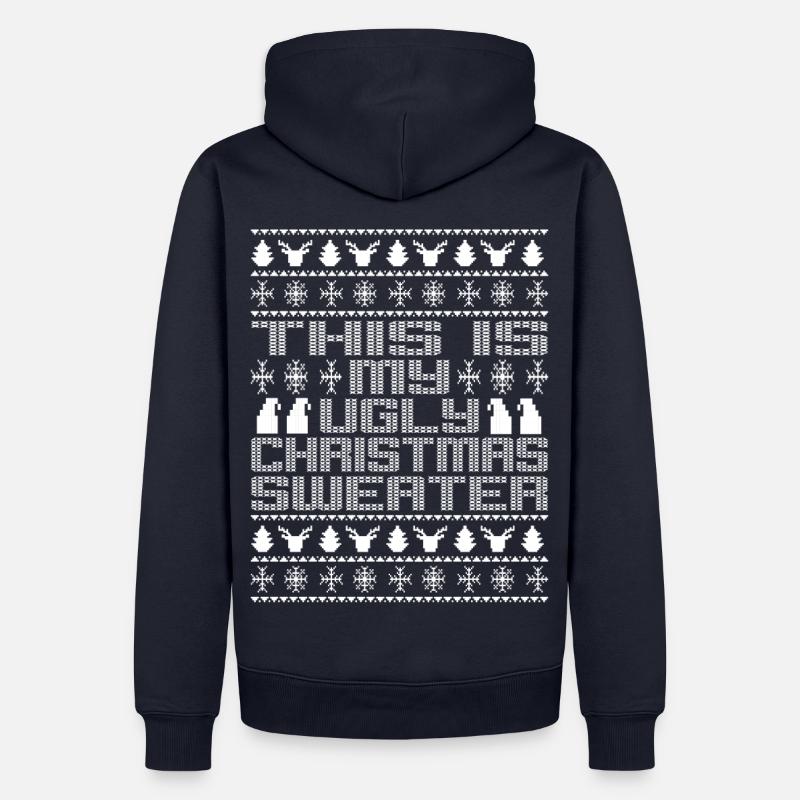 C’est mon pull de Noël moche - Sweat à capuche Premium bio Homme - bleu marine