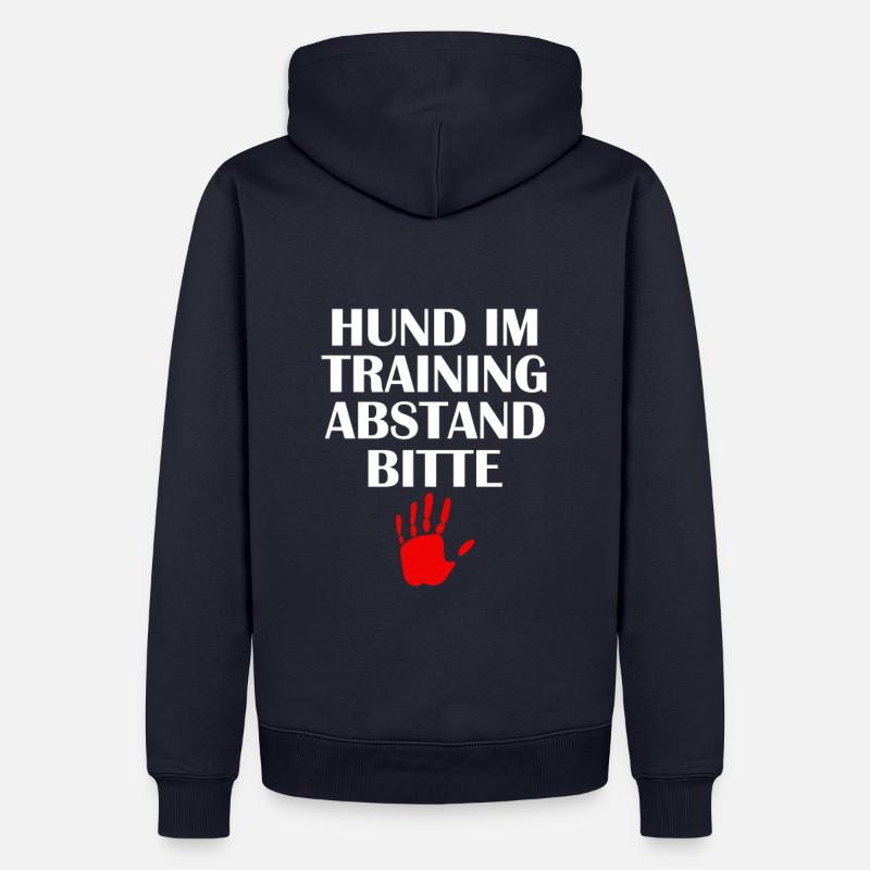 HUND IM TRAINING ABSTAND BITTE - Männer Premium Bio Hoodie - Navy