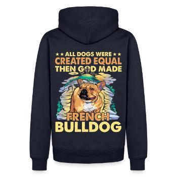 Langage drôle de bouledogue français - Sweat à capuche Premium bio Homme - bleu marine - Dos - Nico (187cm)