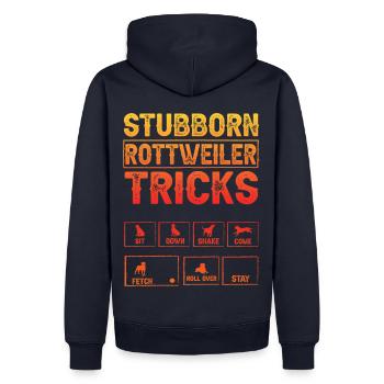 Stubborn Rottweiler Tricks - Männer Premium Bio Hoodie - Navy - Hinten - Nico (187cm)